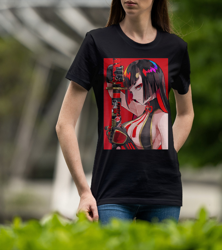Anime Girl Japanese Aesthetic Katana Warrior Otaku T-Shirt