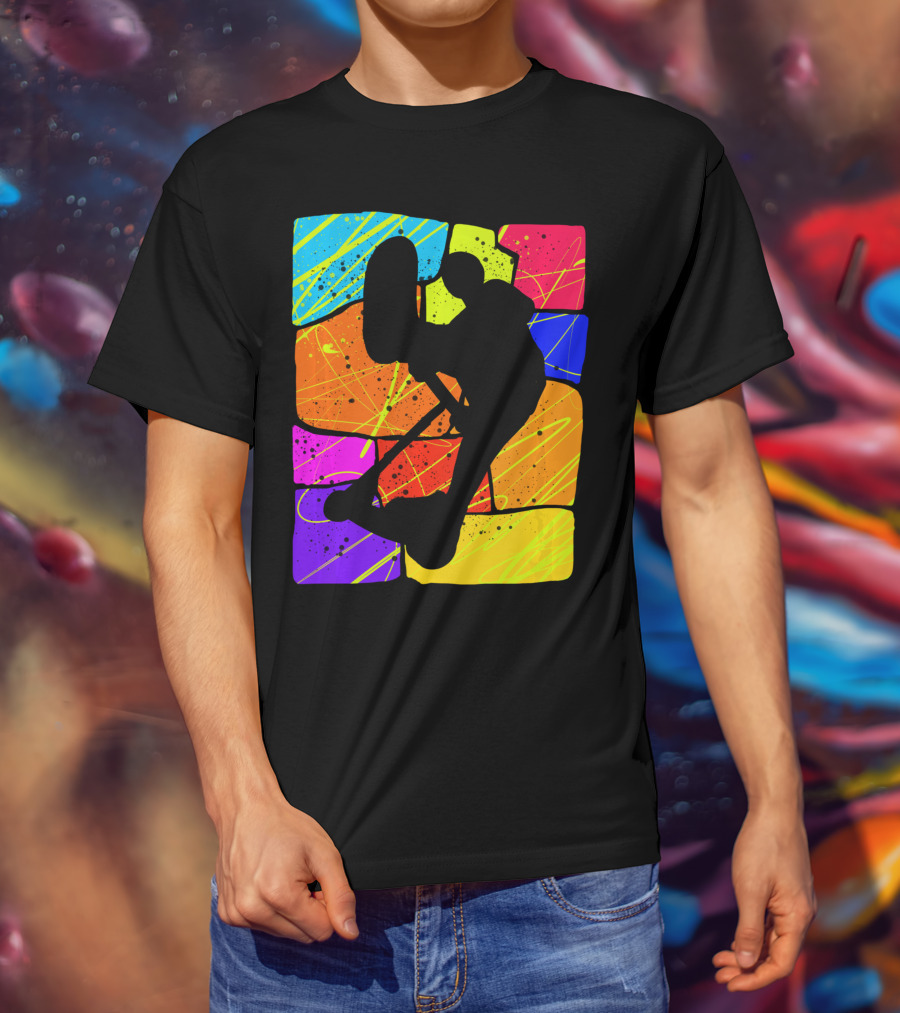 Awesome Scooter Teens Colorful Silhouette Adventure T-Shirt