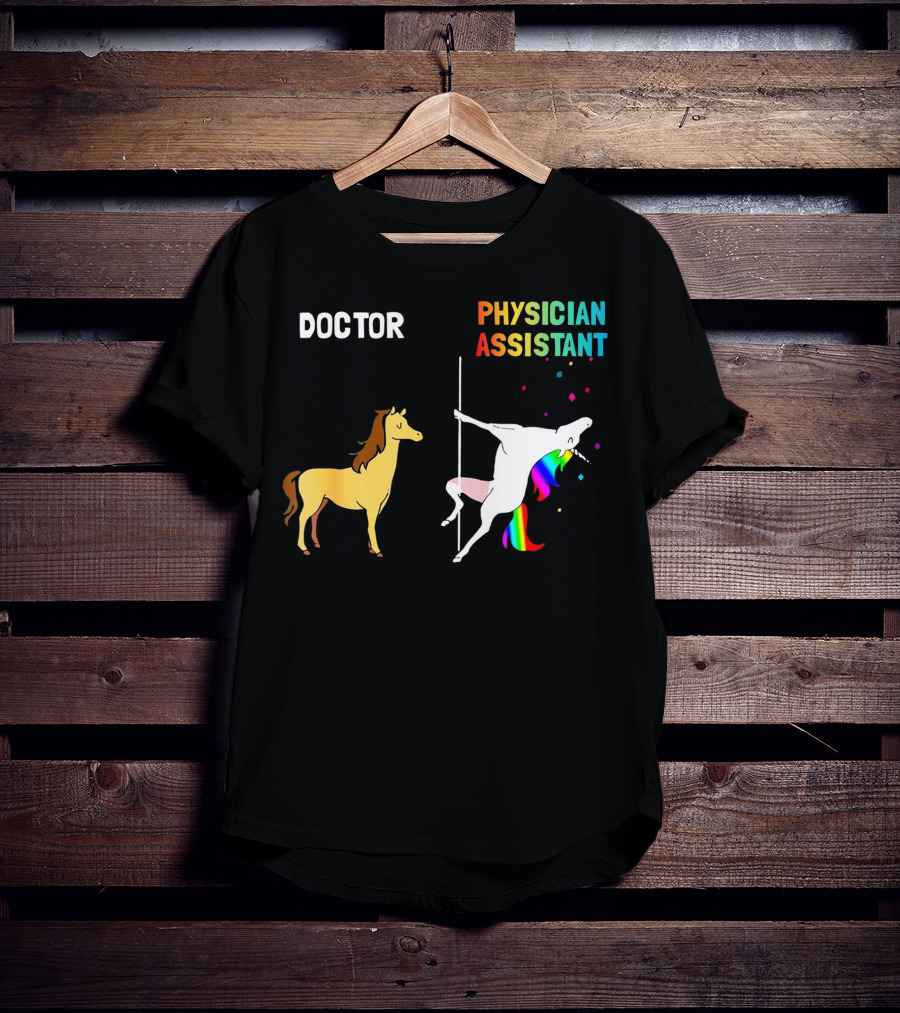 Doctor Unicorn Physician Assistant Rainbow Dance T-Shirt