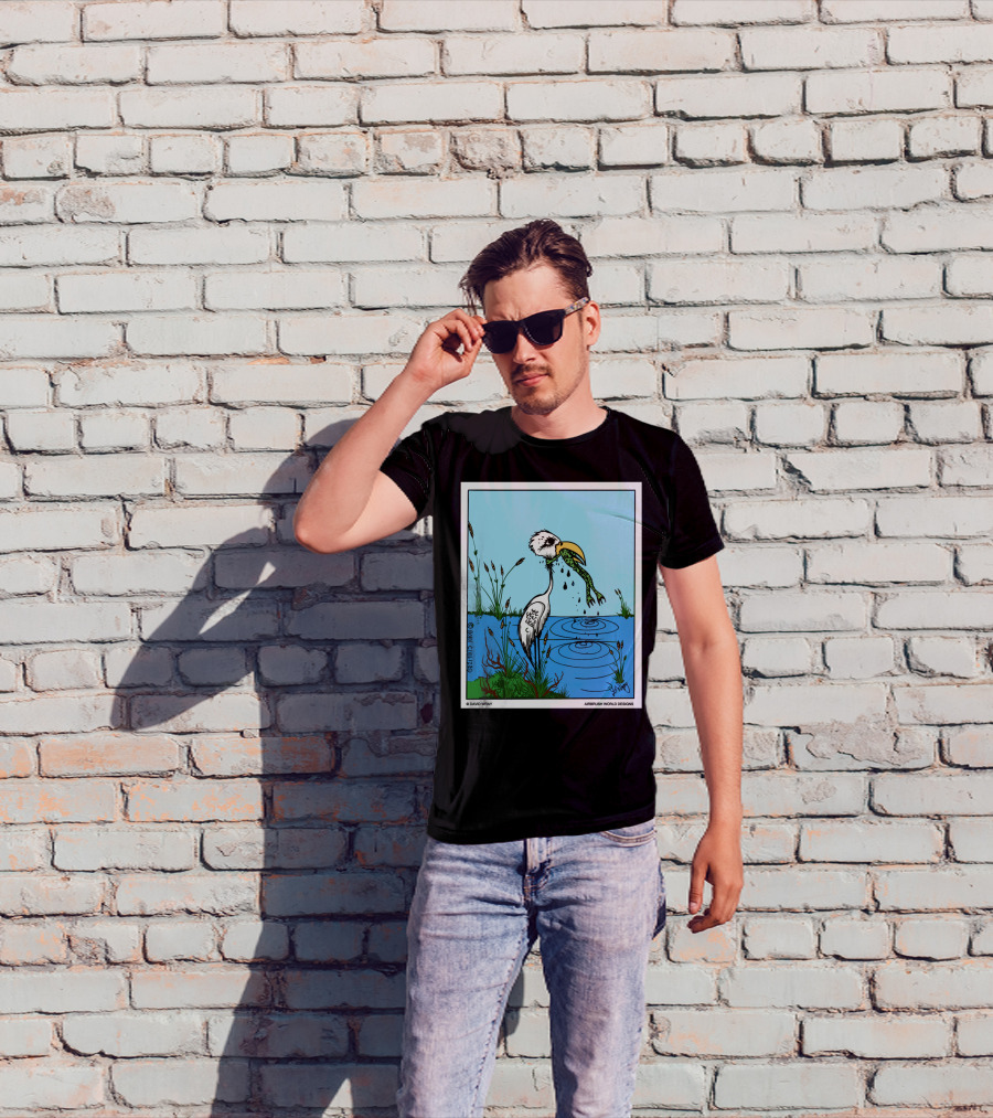 Dont Give Up Frog Bird Inspirational Cartoon By Airbrush World T-Shirt