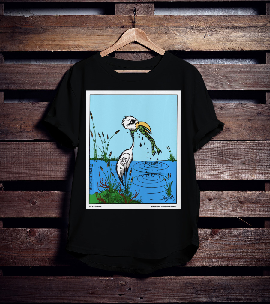 Dont Give Up Frog Bird Inspirational Cartoon By Airbrush World T-Shirt
