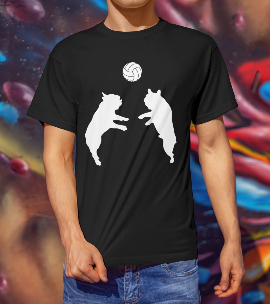 Frenchie Volleyball French Bulldog Playing Ball T-Shirt