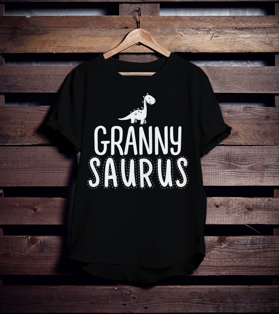 Granny Saurus Dinosaur Playful Cartoon T-Shirt
