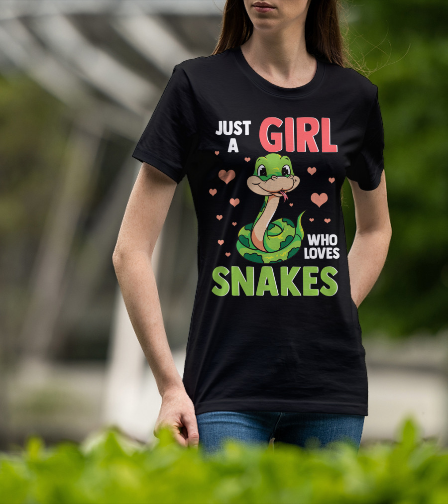 Just A Girl Who Loves Snakes Herpetology Pythons Snake T-Shirt