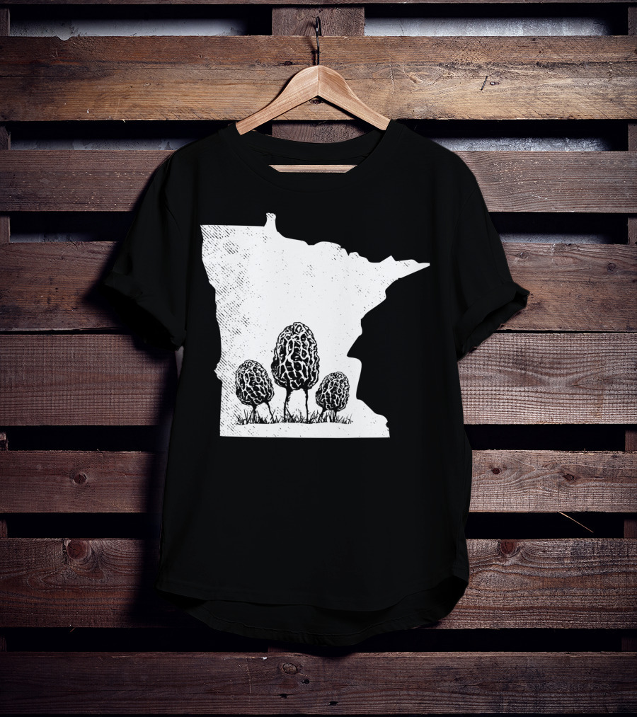 Minnesota Morel Mushroom Hunting Foraging Shrooming Hunter State Map T-Shirt