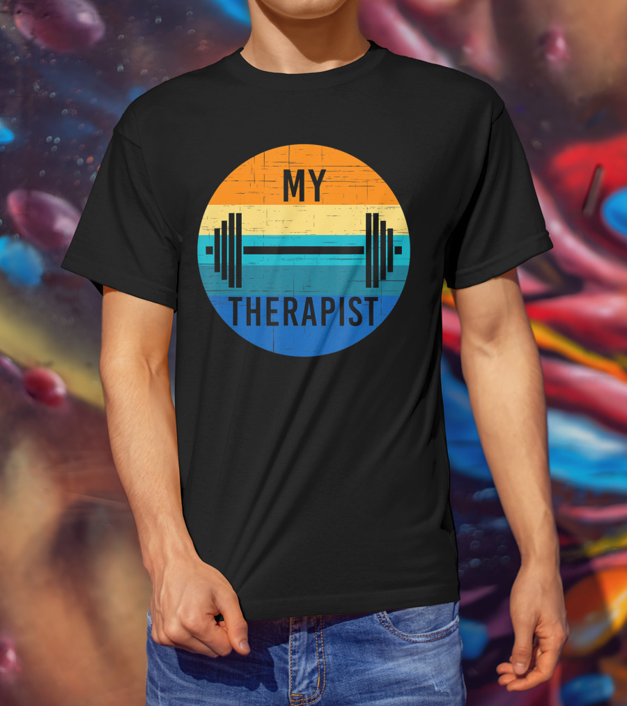 My Therapist Barbell Gym Summer Workout Weightlifting T-Shirt