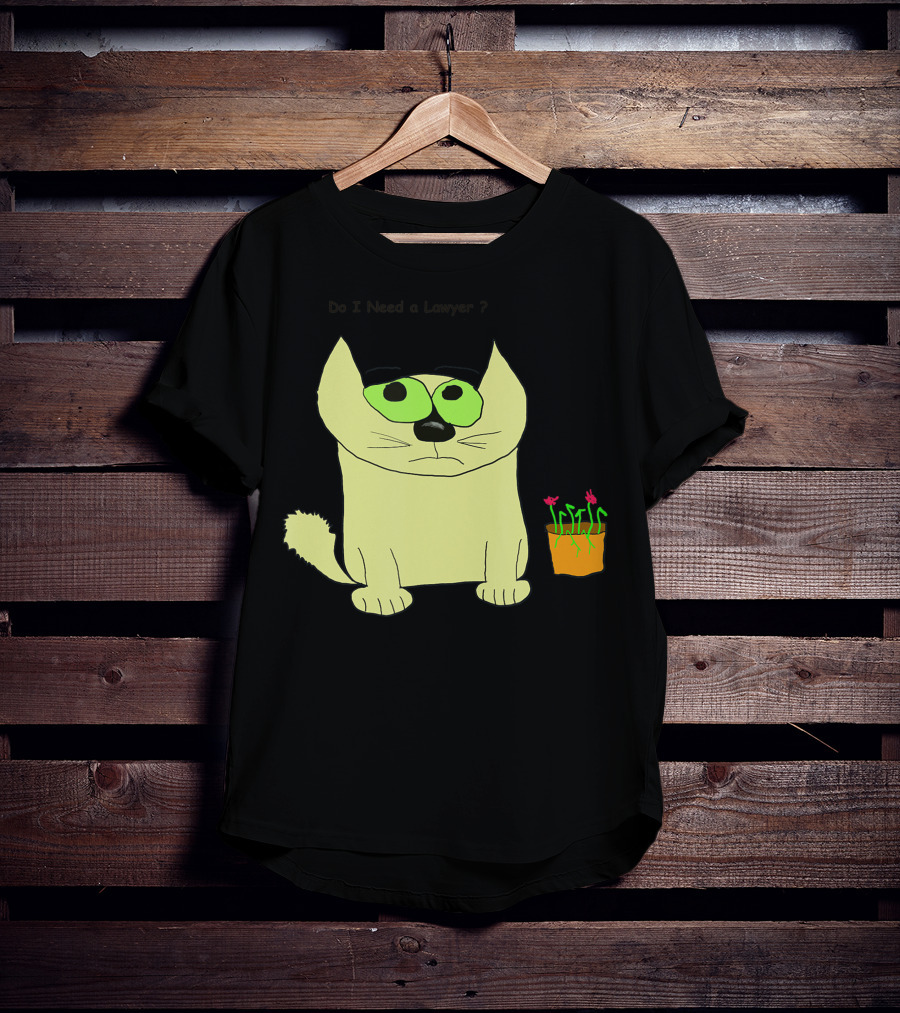 Do I Need A Lawyer Cat With Plant T-Shirt