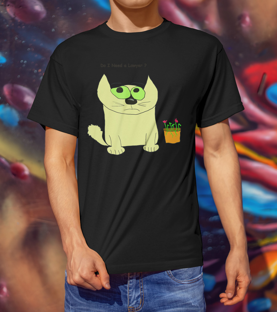 Do I Need A Lawyer Cat With Plant T-Shirt