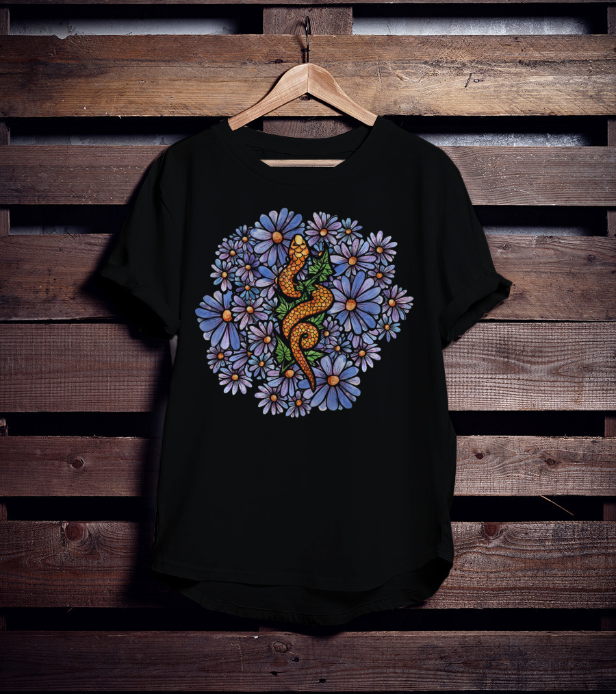 Purple Daisy Ivy Snake Florals T-Shirt