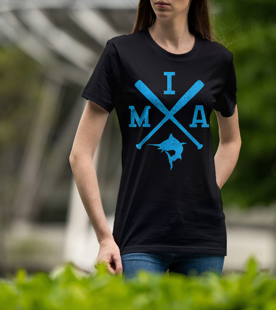 Retro Miami Baseball Bats Vintage Marlin MIA Fan T-Shirt