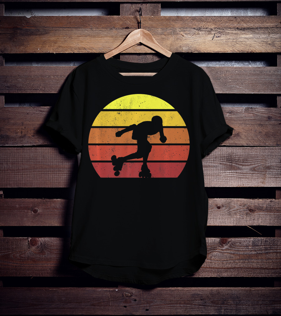 Retro Roller Skating Silhouette 70s 80s T-Shirt