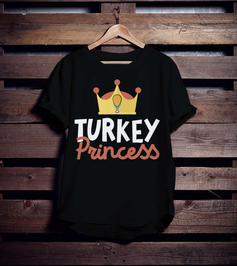 Turkey Princess Thanksgiving Crown T-Shirt