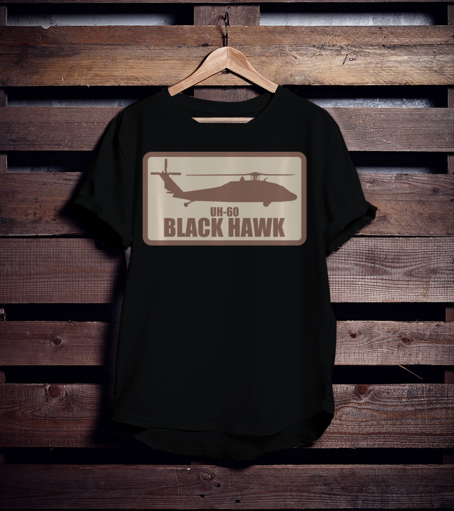 UH-60 Black Hawk Desert Subdued Patch Helicopter T-Shirt