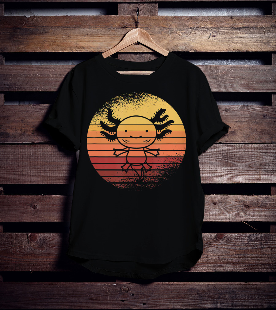 Vintage Axolotl Sunset For Salamander Owner T-Shirt