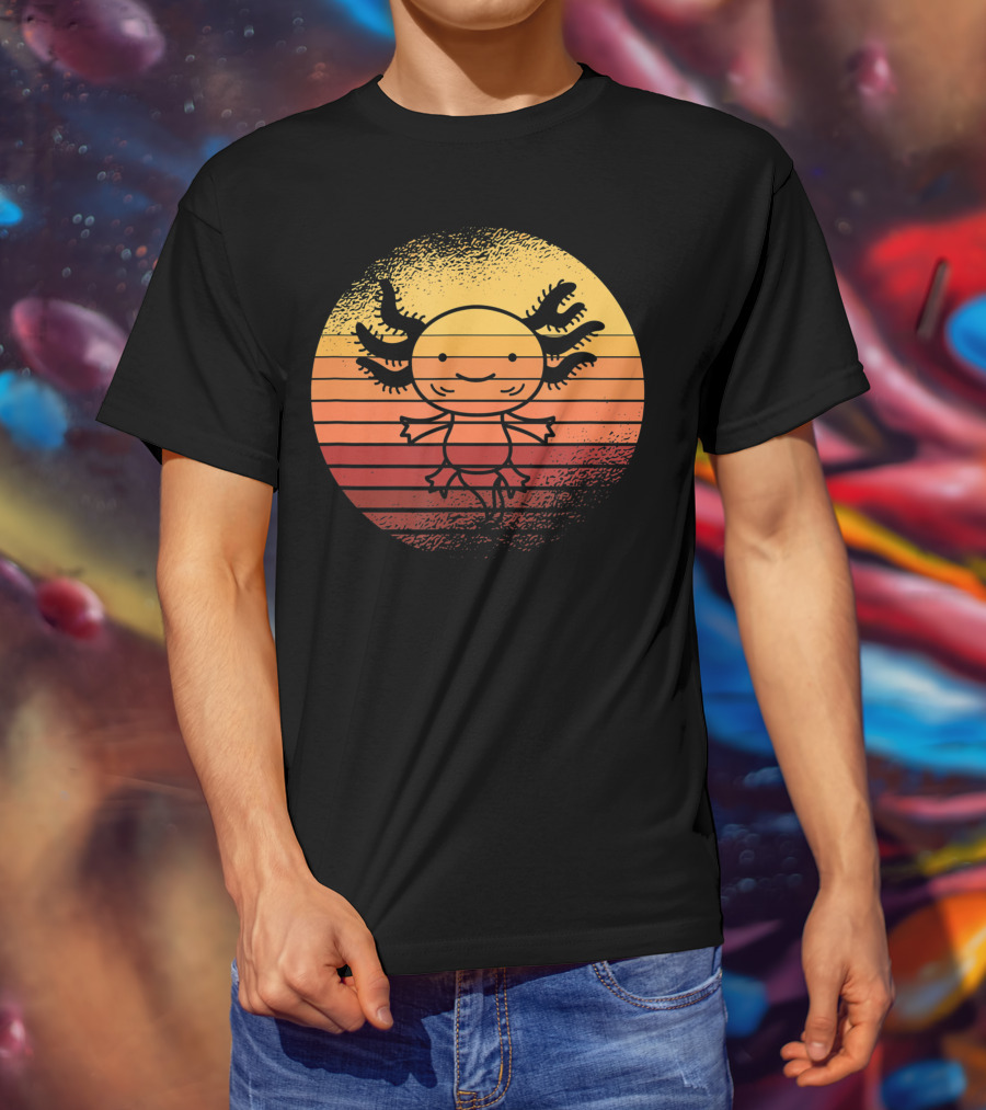 Vintage Axolotl Sunset For Salamander Owner T-Shirt