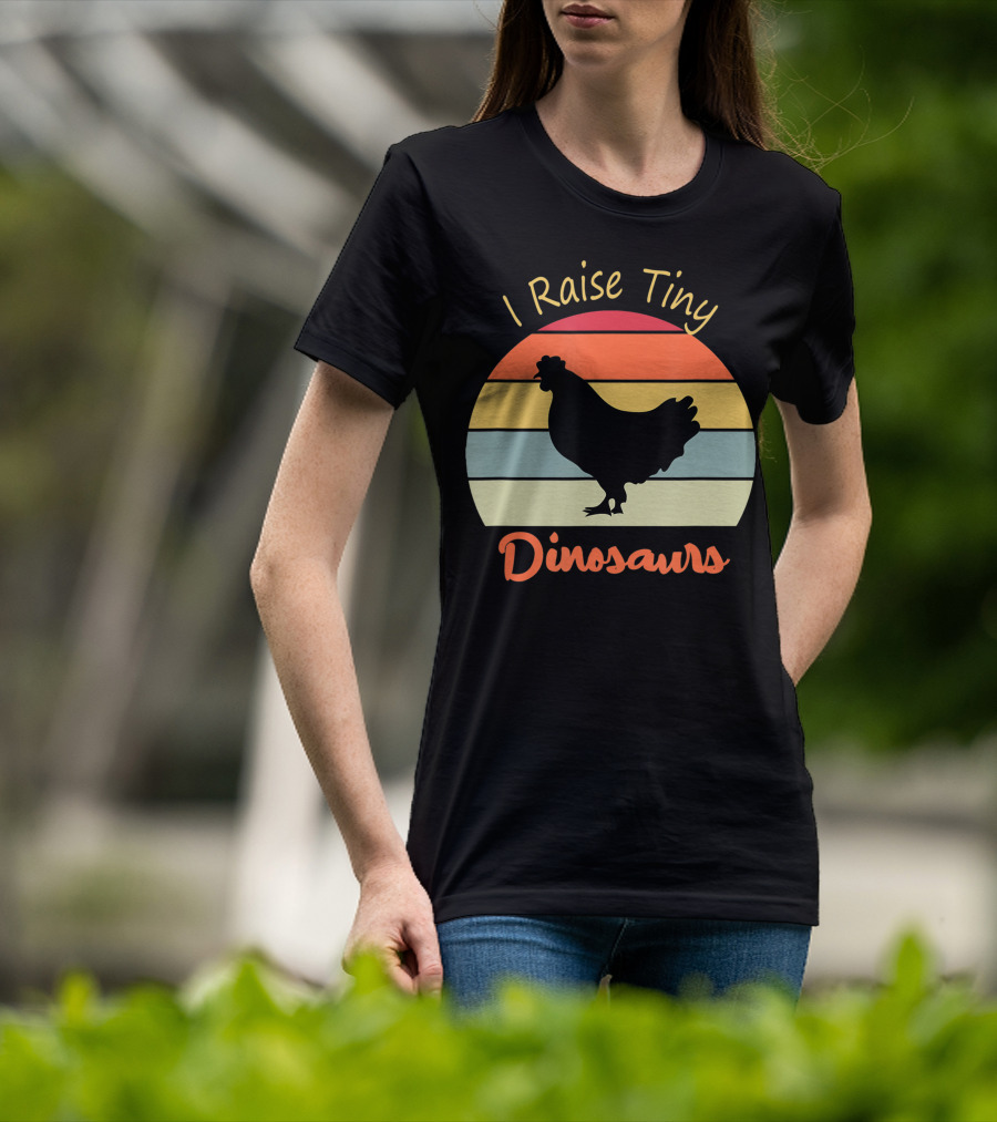 I Raise Tiny Dinosaurs Vintage Retro Chicken T-Shirt