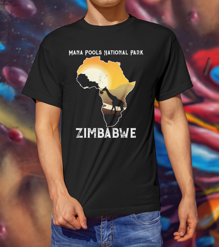 Mana Pools National Park Africa Giraffe Sunset Zimbabwe T-Shirt