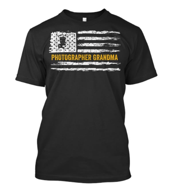Photographer Grandma Vintage USA Flag Photography T-Shirt