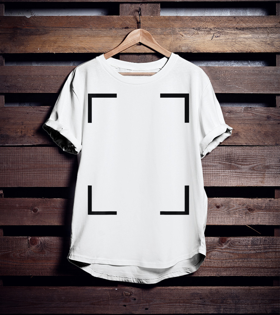 Art Frame Empty Corners Minimalist Black Square T-Shirt