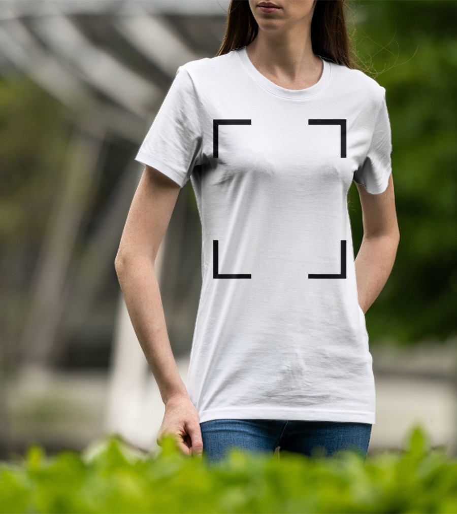 Art Frame Empty Corners Minimalist Black Square T-Shirt