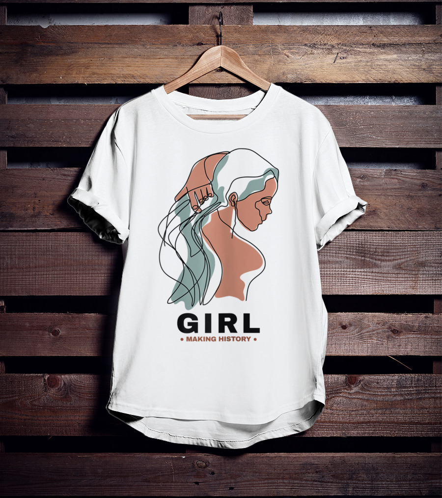 GIRL Making History Line Abstract Profile T-Shirt