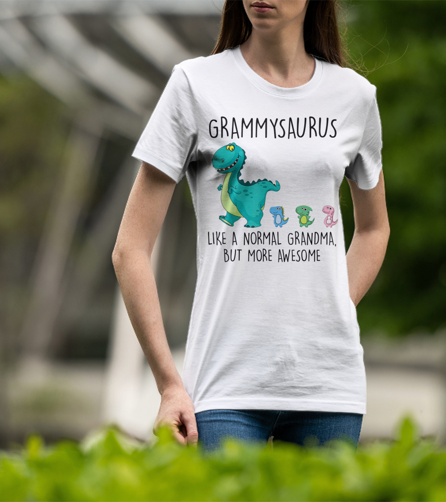 Grammysaurus Like A Normal Grandma But More Awesome Colorful Dinosaur Family T-Shirt