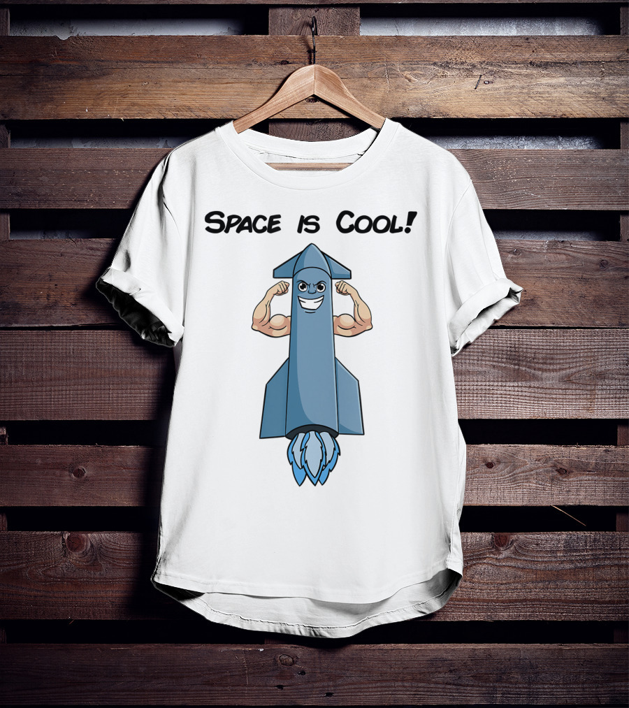 Space Is Cool Rocket Buff Emoji T-Shirt