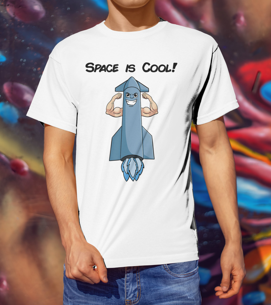 Space Is Cool Rocket Buff Emoji T-Shirt
