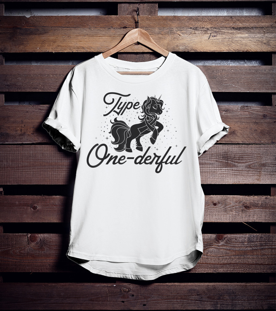 Type Onederful Diabetes Unicorn Type One Diabetes T-Shirt
