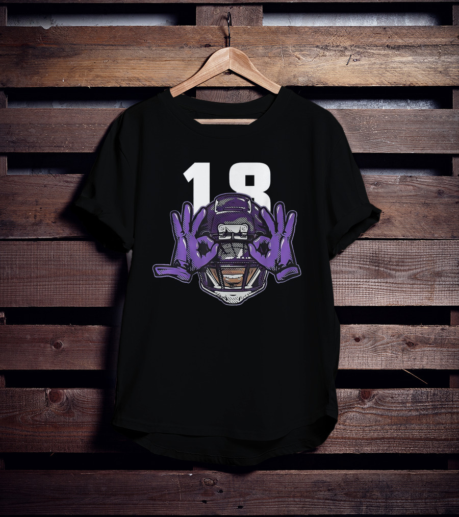 Griddy Celebration Purple Helmet 18 Gloves T-Shirt