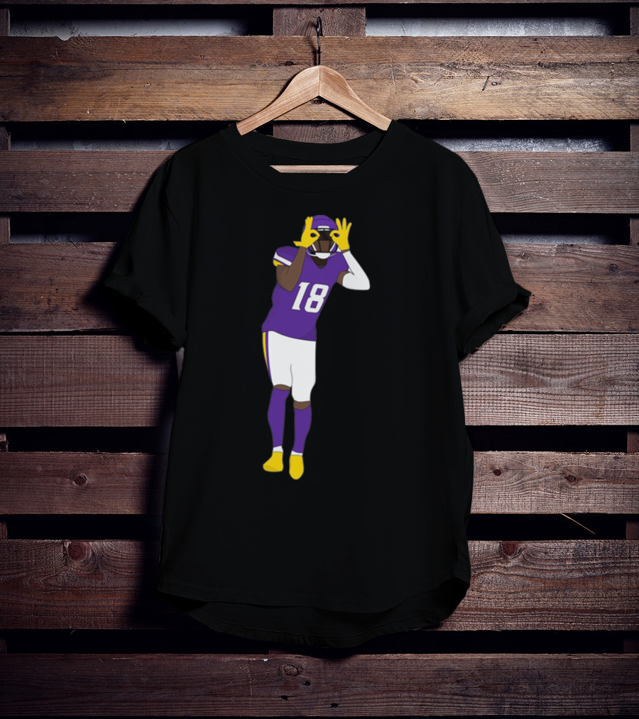 Do The Griddy Griddy Dance Football NFL Player Number 18 Purple And Yellow Uniform T-Shirt