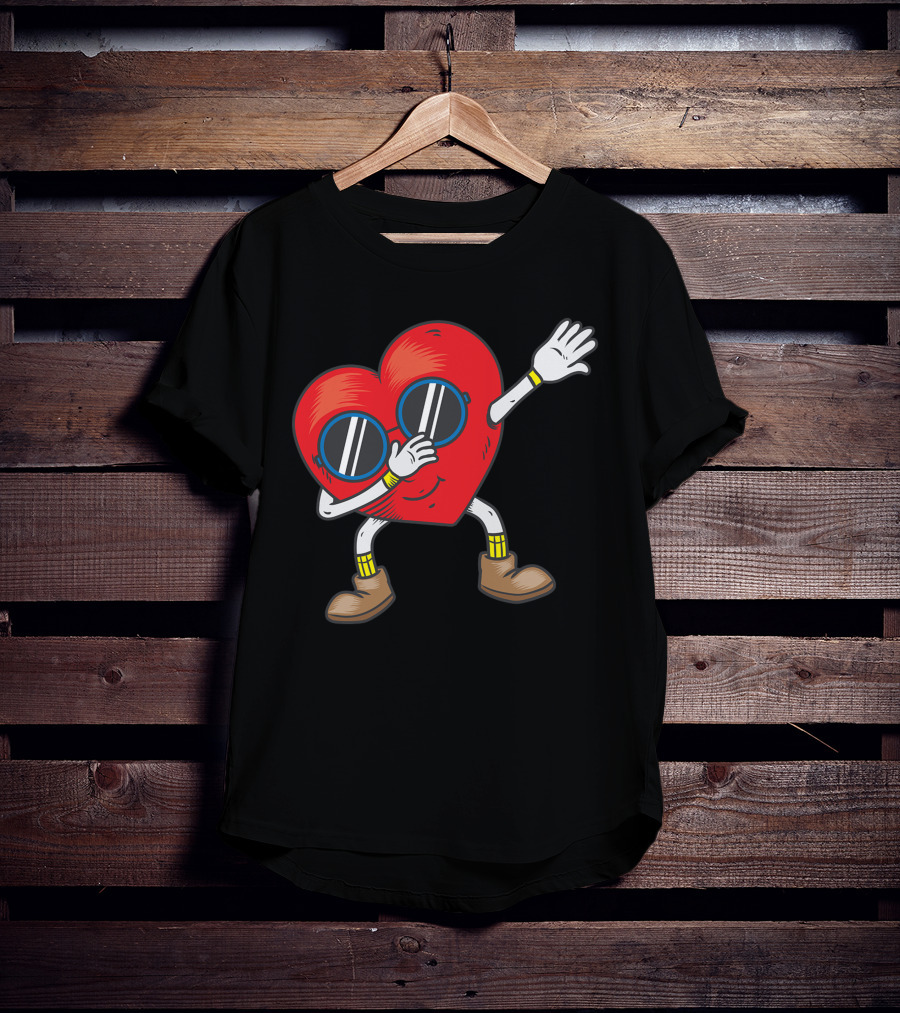 Dabbing Heart With Sunglasses Funny Gifts T-Shirt
