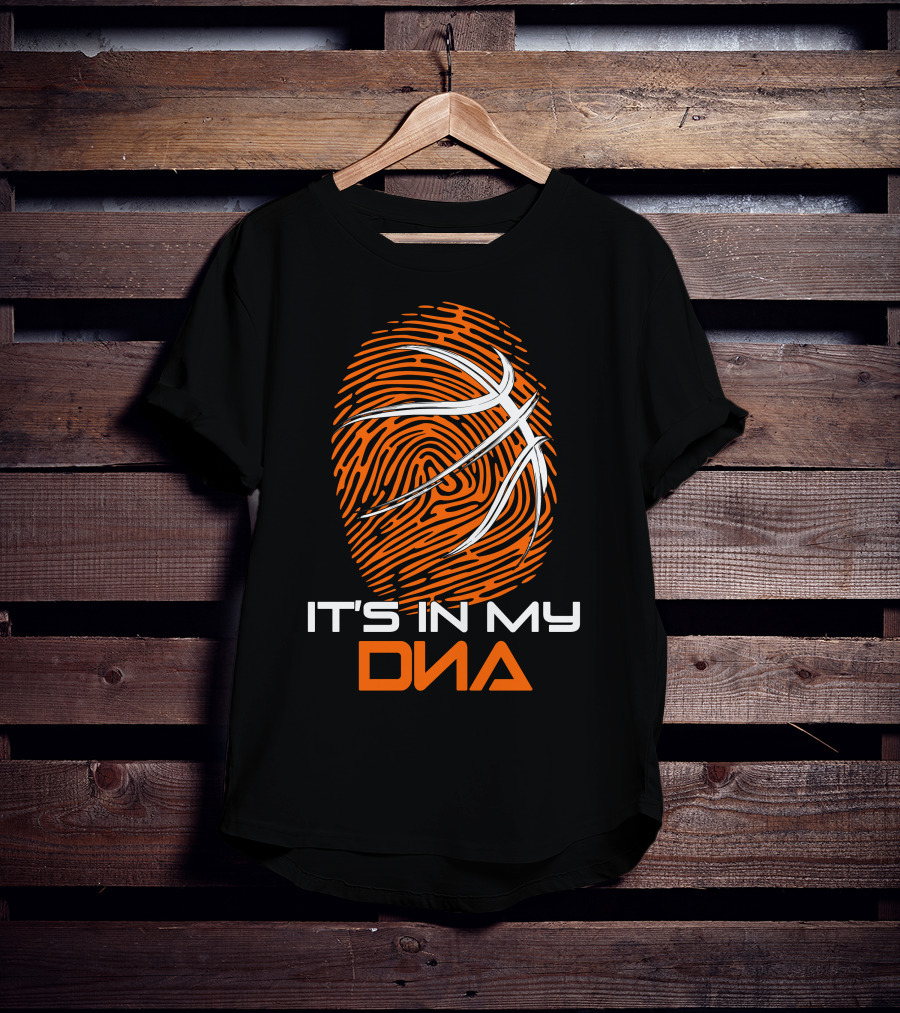 Basketball It's In My DNA Fingerprint Basketball Lines T-Shirt