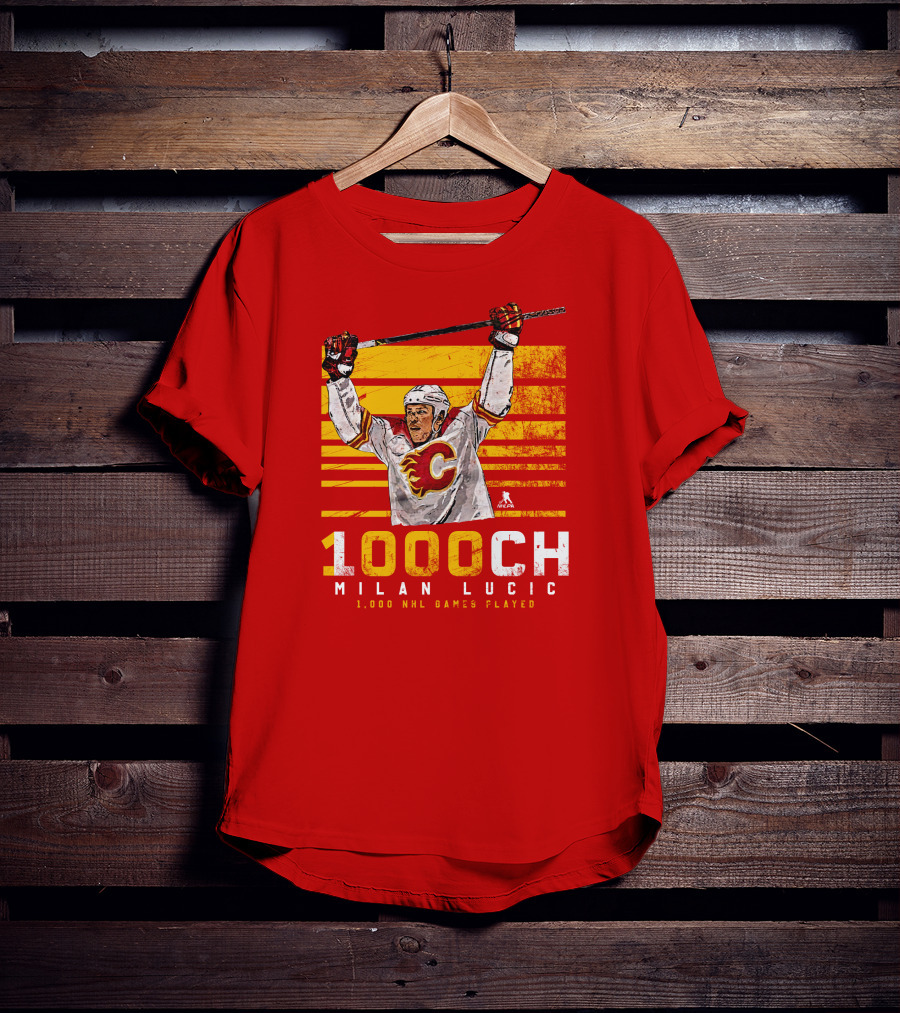 Milan Lucic 1000 NHL Games Played Calgary Flames T-Shirt