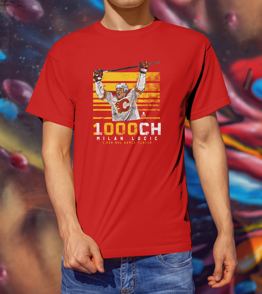 Milan Lucic 1000 NHL Games Played Calgary Flames T-Shirt
