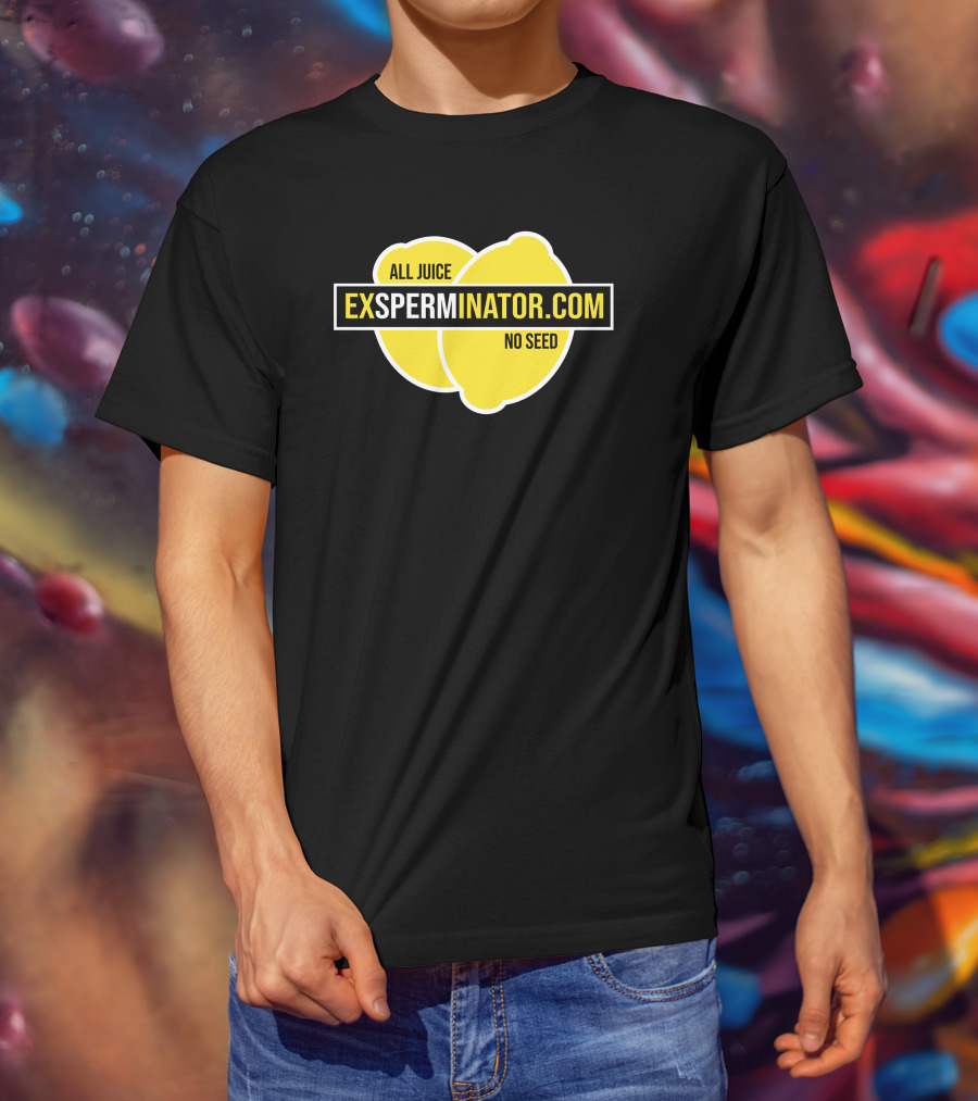 Exsperminator All Juice No Seed Lemon Logo Exsperminator.com T-Shirt