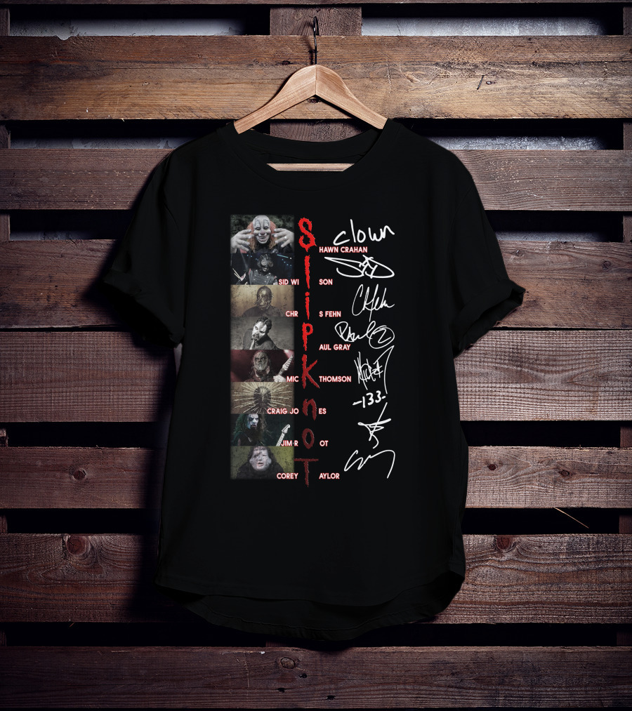 Slipknot Band Members Signatures Collage T-Shirt
