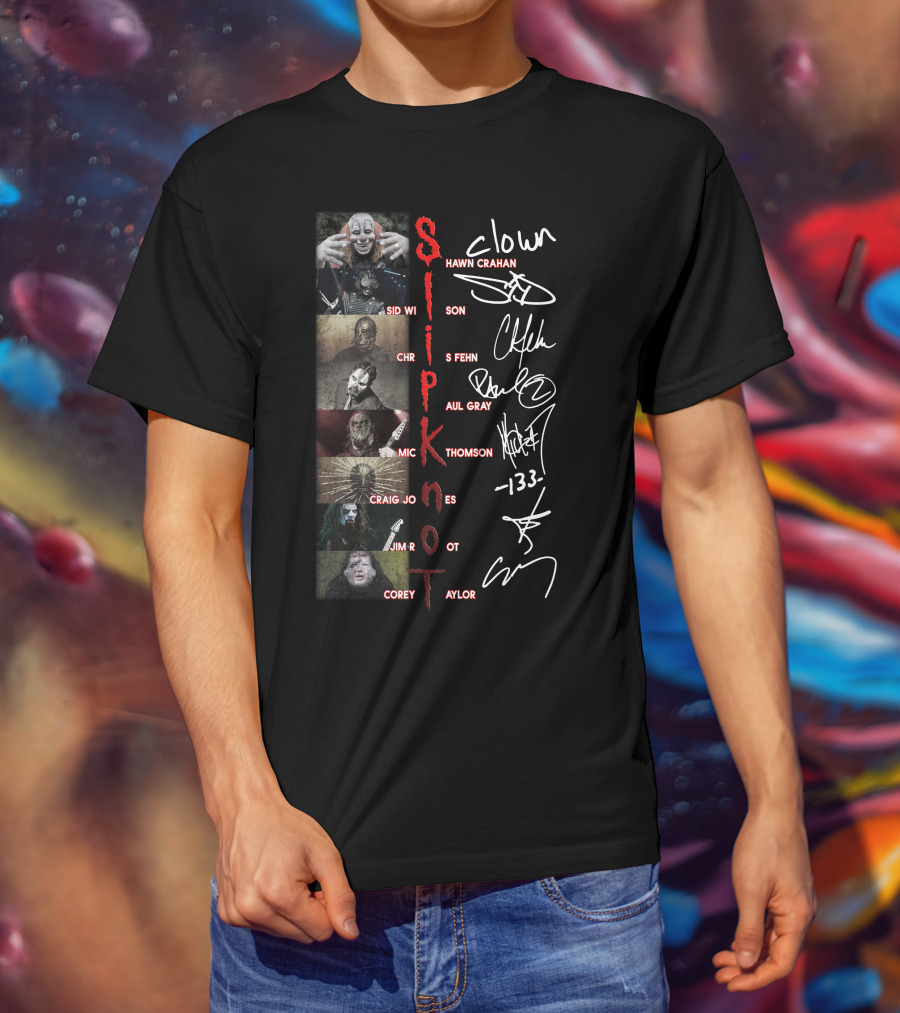 Slipknot Band Members Signatures Collage T-Shirt