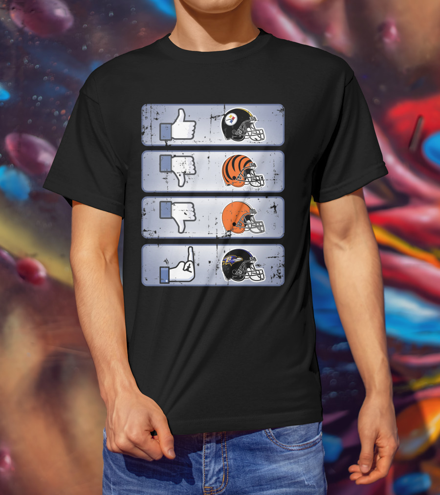 Icon Like Dislike Bengals Browns Steelers Ravens T-Shirt