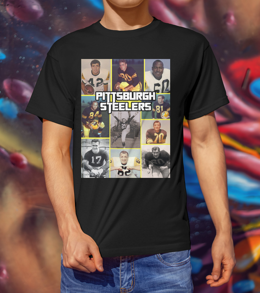 Pittsburgh Steelers Legends Team Vintage Collage T-Shirt