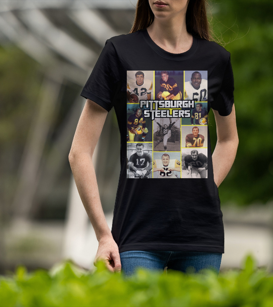 Pittsburgh Steelers Legends Team Vintage Collage T-Shirt