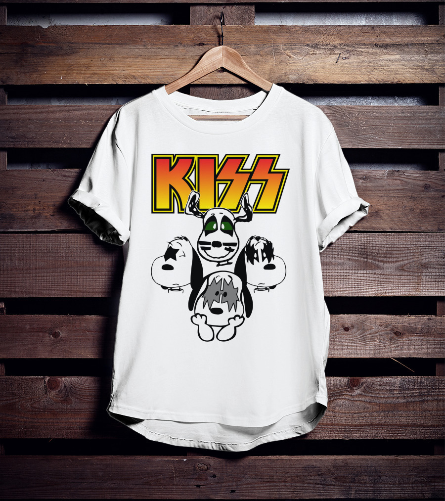 Kiss Band Snoopy Characters T-Shirt