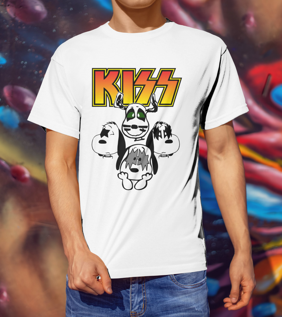Kiss Band Snoopy Characters T-Shirt