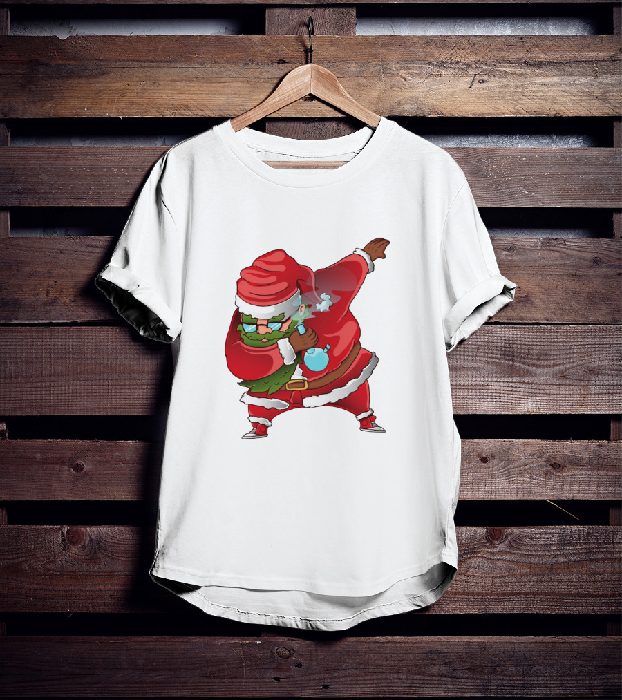 Cool Santa Style Merry Dab Christmas Smoking Fun T-Shirt