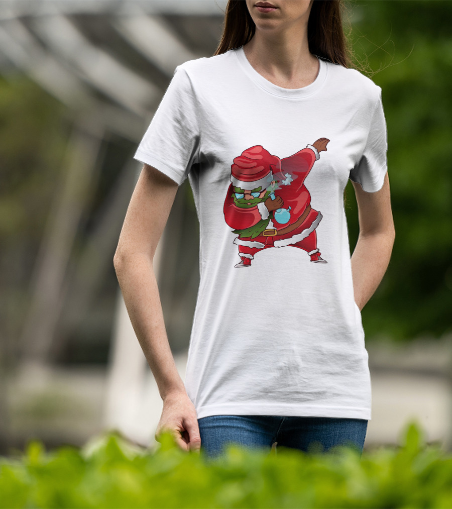 Cool Santa Style Merry Dab Christmas Smoking Fun T-Shirt