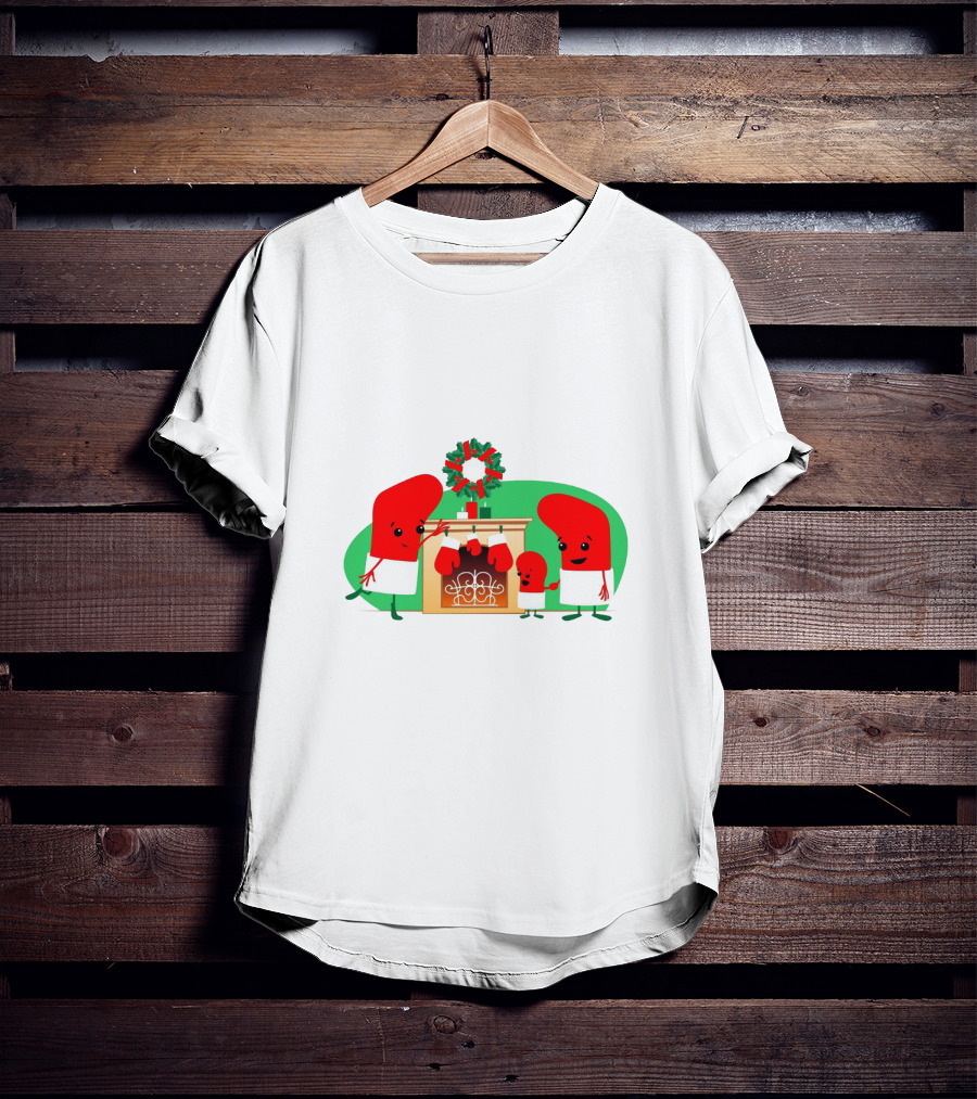 Merry Christmas Family Socks Decorating Fireplace T-Shirt