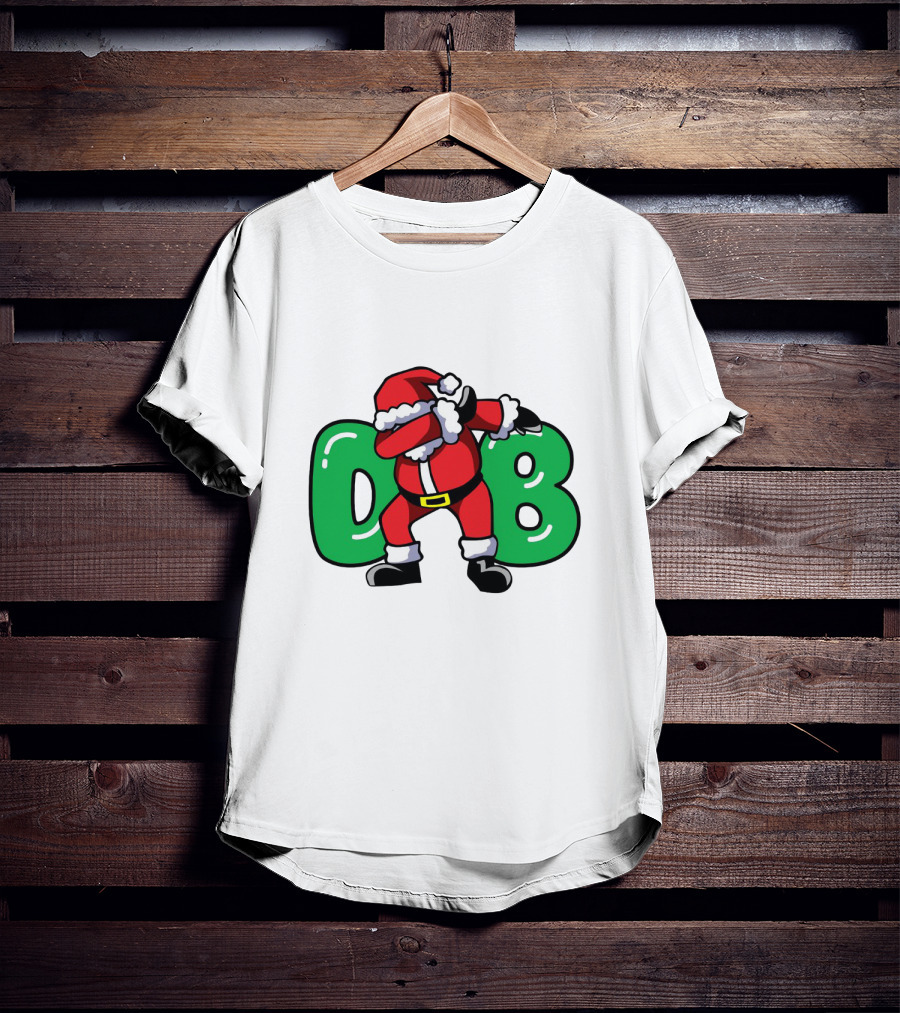 Santa Dab With Green DB Letters T-Shirt