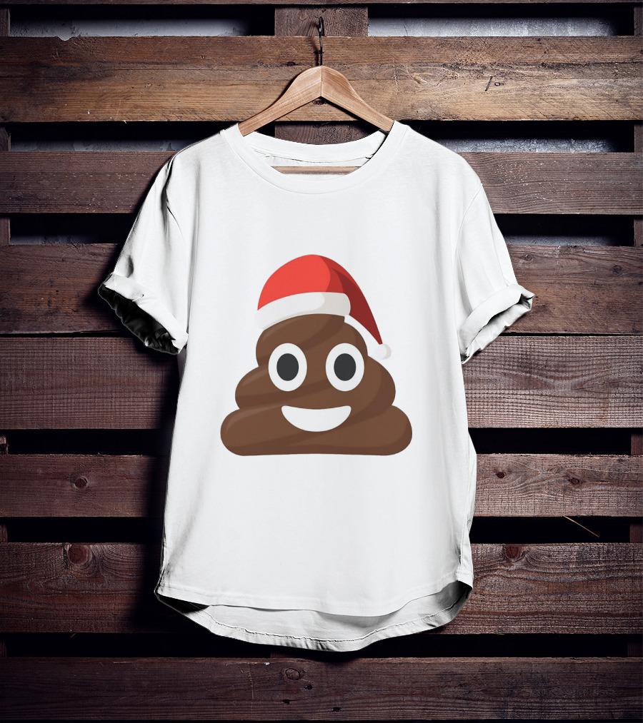 Funny Santa Poopy Emoji Holiday Humor T-Shirt