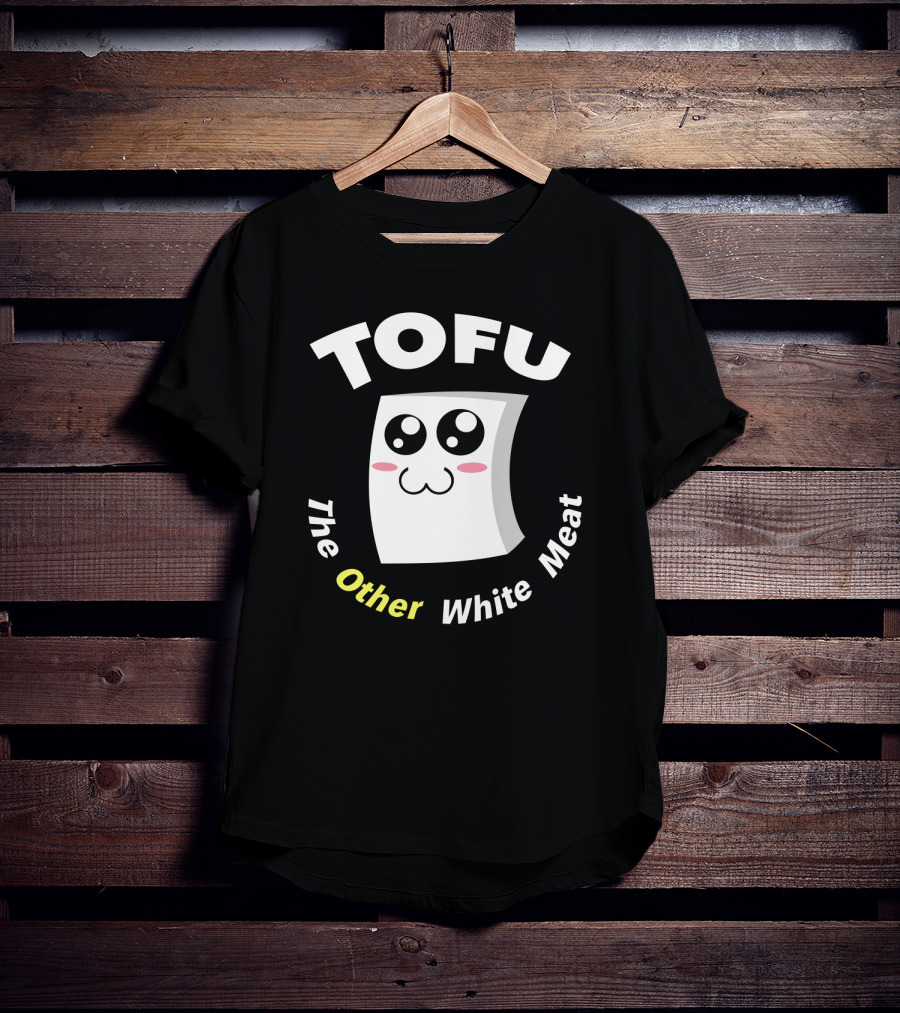 Tofu The Other White Meat Cute Kawaii Style With Blushing Face T-Shirt