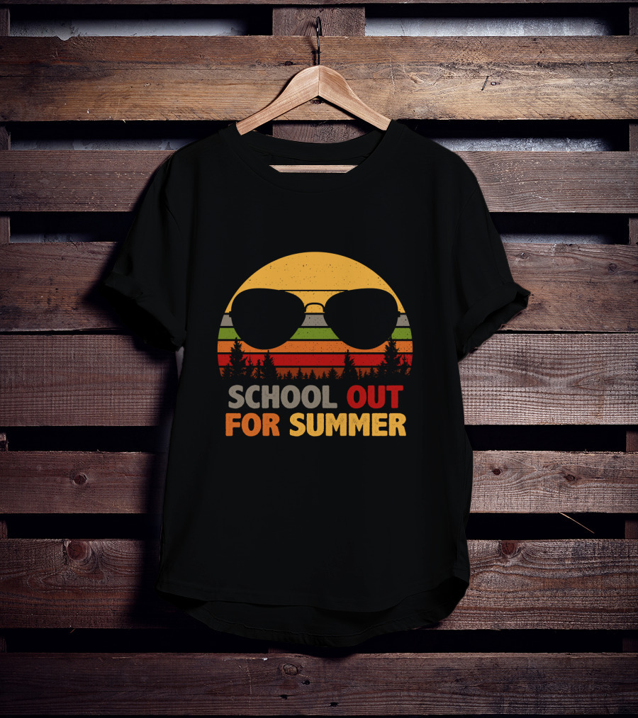 School Out For Summer Retro Sunglasses With Sunset T-Shirt